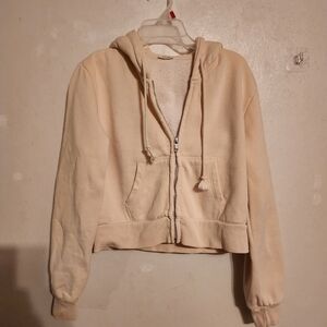 John Galt Brandy Melville Crystal Cropped Hoodie Size S, pit to pit 17"